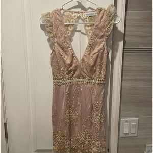 Hello molly backless dress with glitter and sequence